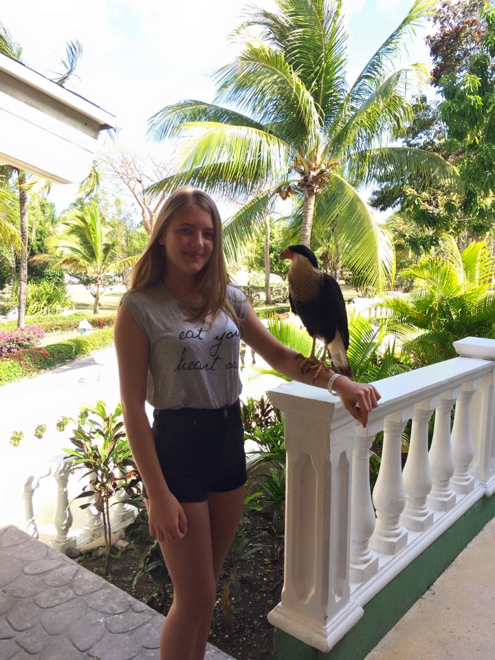 This image is an image of me with a bird.